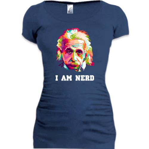 Подовжена футболка I`m nerd (Альберт Ейнштейн)